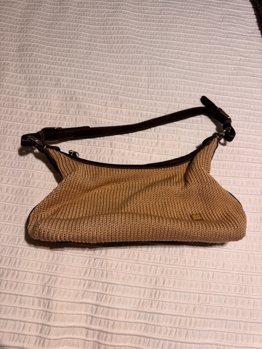 The Sak Woven Shoulder Bag with Brown Trim - Picture 2 of 5